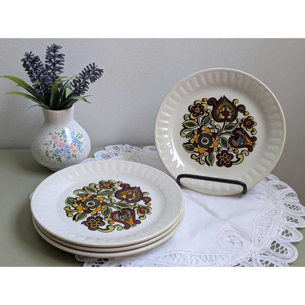 Set of 4 Tanya English Ironstone Salad Plates, Staffordshire England